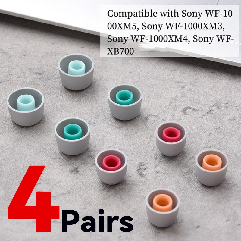 Silicone Ear Tip Replacement - 4/1Pairs for Sony Headphone Silicone Replacement