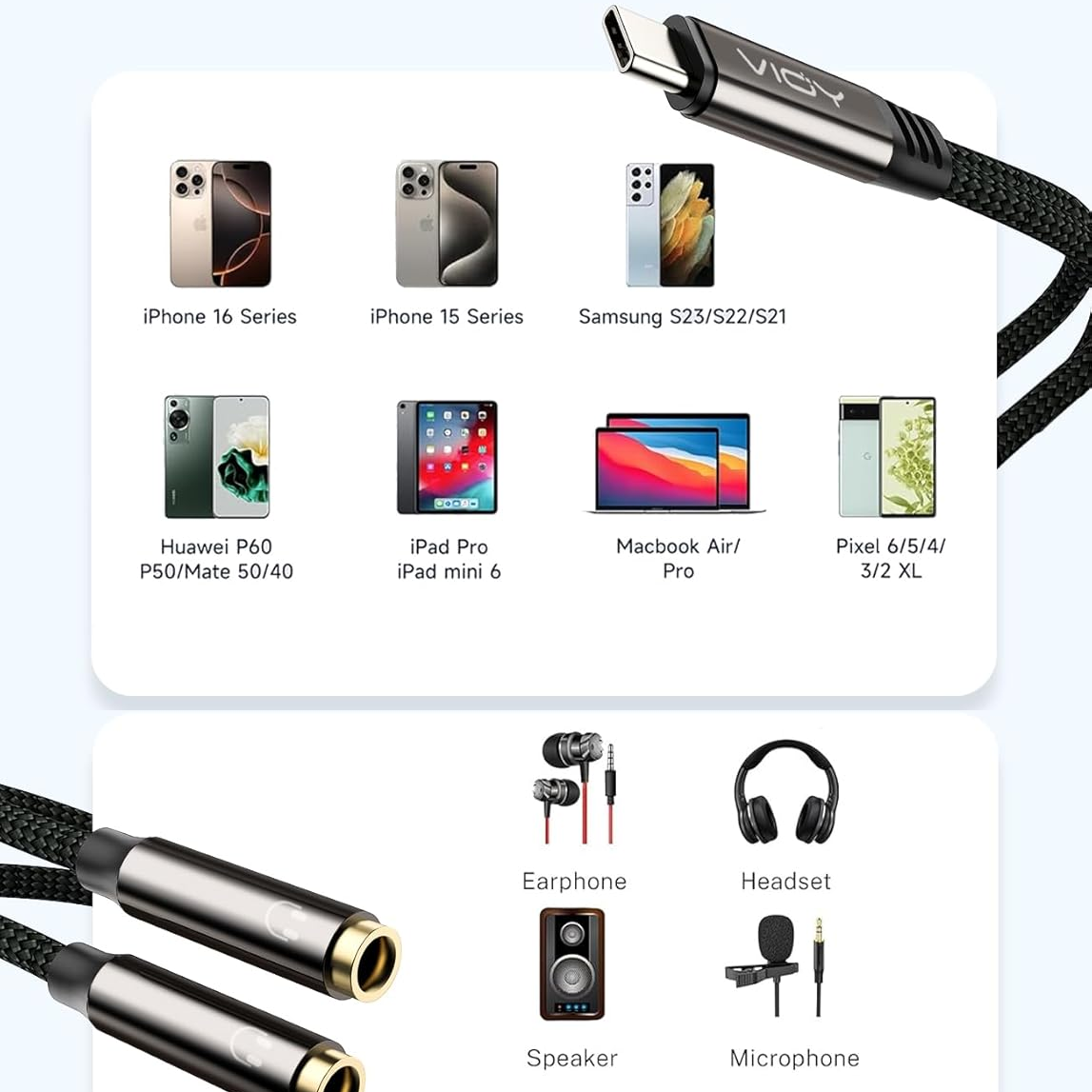 USB C To Dual 3.5mm Female Hea – Cable Extension 3.5 Bewertung und Preis